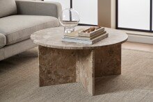 Couchtisch >Vega< in Braun, Marmor - 42x90cm (HxD)