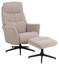 Relaxsessel >London< in Beige, Stoff - 75x112x83cm...