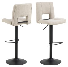 Drehstuhl >Sylvia< in Beige, Stoff - 41,5x115x52cm (BxHxT)