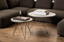 Couchtisch >Prunus< in Braun, Marmor - 46,2x80cm (HxD)