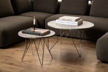 Couchtisch >Prunus< in Braun, Marmor - 46,2x80cm (HxD)