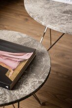 Couchtisch >Prunus< in Braun, Marmor - 41,4x55cm (HxD)