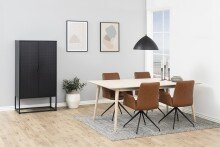 Kulissen-Esstisch >Century< in Eiche weiss pigmentiert - 200x75,3x100 (BxHxT)