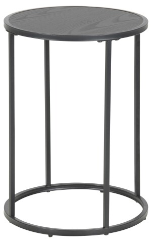 Beistelltisch >Seaford< in schwarz, MDF, Stahl - 40x55x40cm (BxHxT)