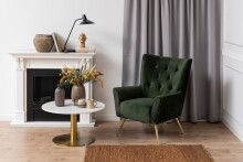 Couchtisch >Corby< in weiss, Messing, Marmor, Stahl - 45x80cm (HxD)