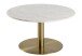 Couchtisch >Corby< in weiss, Messing, Marmor, Stahl - 45x80cm (HxD)