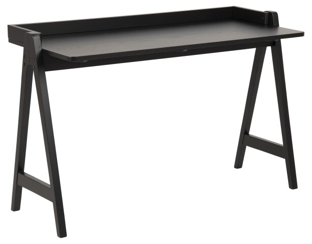 Schreibtisch >Miso< in schwarz, MDF, Rubberwood - 126,6x80x51,6cm (BxHxT)