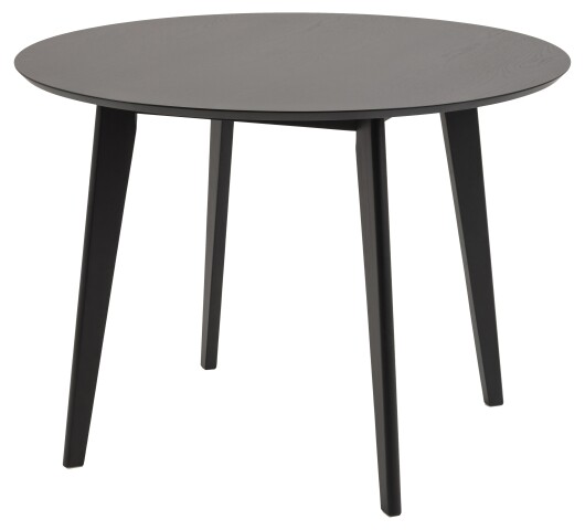 Esstisch >Roxby< in schwarz, MDF, Rubberwood - 105x76x105cm (BxHxT)