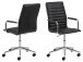 Schreibtischstuhl >Winslow< in schwarz, Leder, Stahl - 51x103x58cm (BxHxT)