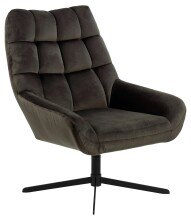 Loungesessel >Paris< in graubraun, Polyester, Stahl - 73x88x82cm (BxHxT)
