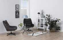 Loungesessel >Paris< in graubraun, Polyester, Stahl - 73x88x82cm (BxHxT)