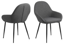 Schalenstuhl >Candis< (2er-Set) in Grau, Polyester,...