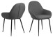 Schalenstuhl >Candis< (2er-Set) in Grau, Polyester, Stahl - 60x85x57,5cm (BxHxT)