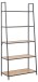 Leiterregal >Seaford< in Wildeiche, schwarz, MDF, Stahl - 77x174,5x36cm (BxHxT)