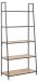 Leiterregal >Seaford< in Wildeiche, schwarz, MDF, Stahl - 77x174,5x36cm (BxHxT)