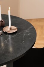 Esstisch >Amble< in schwarz, MDF, Stahl - 75x110cm (HxD)