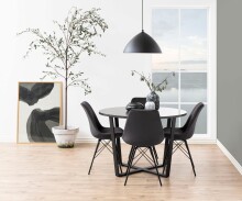 Esstisch >Amble< in schwarz, MDF, Stahl - 75x110cm (HxD)