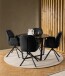 Esstisch >Amble< in schwarz, MDF, Stahl - 75x110cm (HxD)