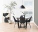 Esstisch >Amble< in schwarz, MDF, Stahl - 75x110cm (HxD)