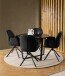Esstisch >Amble< in schwarz, MDF, Stahl - 75x110cm (HxD)