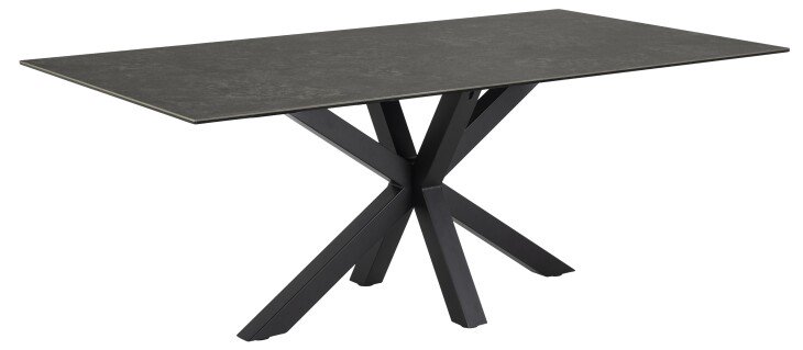 Glastisch >Heaven< in schwarz, Glas-Keramik, Stahl - 200x75,5x100cm (BxHxT)