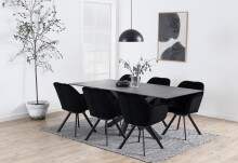 Glastisch >Heaven< in schwarz, Glas-Keramik, Stahl - 200x75,5x100cm (BxHxT)