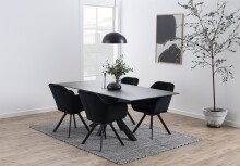 Glastisch >Heaven< in schwarz, Glas-Keramik, Stahl - 200x75,5x100cm (BxHxT)