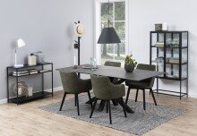 Glastisch >Heaven< in schwarz, Glas-Keramik, Stahl - 200x75,5x100cm (BxHxT)