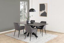 Glastisch >Heaven< in schwarz, Glas-Keramik, Stahl - 200x75,5x100cm (BxHxT)