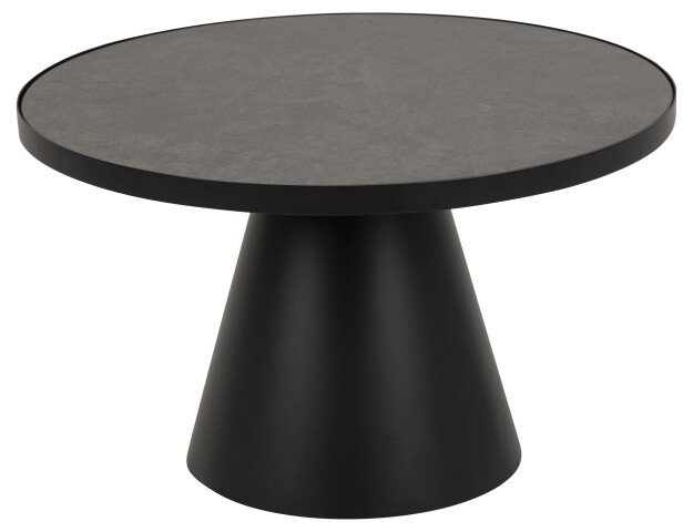 Couchtisch >Soli< in schwarz, Glas, Stahl - 40x65,7cm (HxD)