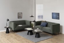 Couchtisch >Soli< in schwarz, Glas, Stahl - 40x65,7cm (HxD)