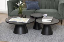 Couchtisch >Soli< in schwarz, Glas, Stahl - 40x65,7cm (HxD)
