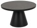 Couchtisch >Soli< in schwarz, Glas, Stahl - 40x65,7cm (HxD)