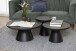 Couchtisch >Soli< in schwarz, Glas, Stahl - 40x65,7cm (HxD)
