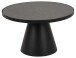 Couchtisch >Soli< in schwarz, Glas, Stahl - 40x65,7cm (HxD)