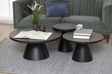 Couchtisch >Soli< in schwarz, Glas, Stahl - 40x85,7cm (HxD)