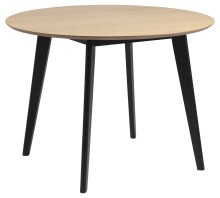 Esstisch >Roxby< in Eiche, schwarz, MDF, Rubberwood...