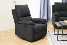 Relaxsessel >Sabia< in Grau, Stoff, Stahl -...
