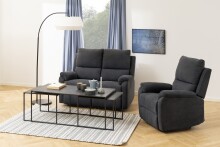 Relaxsessel >Sabia< in Grau, Stoff, Stahl - 80x101x90cm (BxHxT)