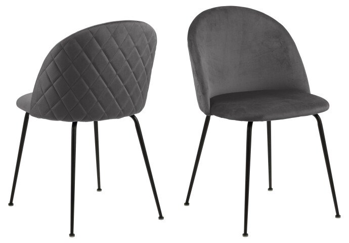 Esszimmerstuhl >Louise< (2er-Set) in Grau - 49,5x80,5x54 (BxHxT)