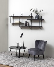 Couchtisch >Amble< in schwarz, MDF, Stahl - 44x77cm (HxD)