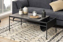 Couchtisch >Atalaya< in schwarz, Glas, Stahl -...