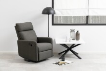 Drehsessel >Mikkeli< in Grau, Polyester, Stahl - 67x99x93,5cm (BxHxT)