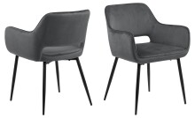 Armlehnstuhl >Ranja< (2er-Set) in Grau, Polyester,...