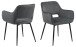 Armlehnstuhl >Ranja< (2er-Set) in Grau, Polyester, Stahl - 56x79x59,5cm (BxHxT)