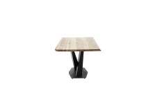 Baumkantentisch >GRAVINA< in naturfarben/ schwarz - 180x74x90 (BxHxT)