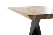 Baumkantentisch >GRAVINA< in naturfarben/ schwarz - 180x74x90 (BxHxT)