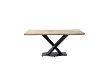 Baumkantentisch >GRAVINA< in naturfarben/ schwarz - 180x74x90 (BxHxT)