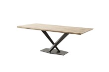 Baumkantentisch >GRAVINA< in naturfarben/ schwarz - 200x74x100 (BxHxT)