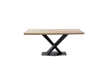 Baumkantentisch >GRAVINA< in naturfarben/ schwarz - 200x74x100 (BxHxT)